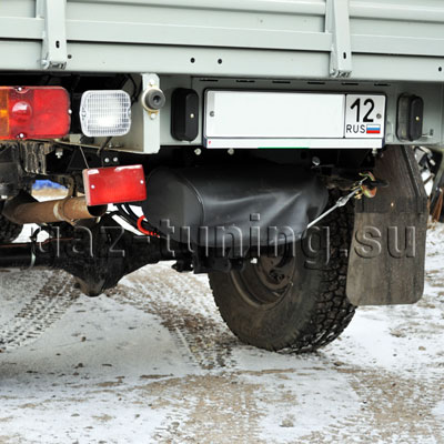 Тюнинг УАЗ 39094 Фермер. Лебедка под грузовую платформу сзади авто T-max 6000 ( тяг.ус 2 950т) 